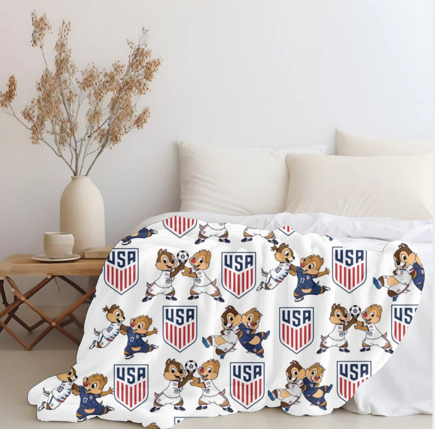 Chip and Dale x USA Plush Blanket
