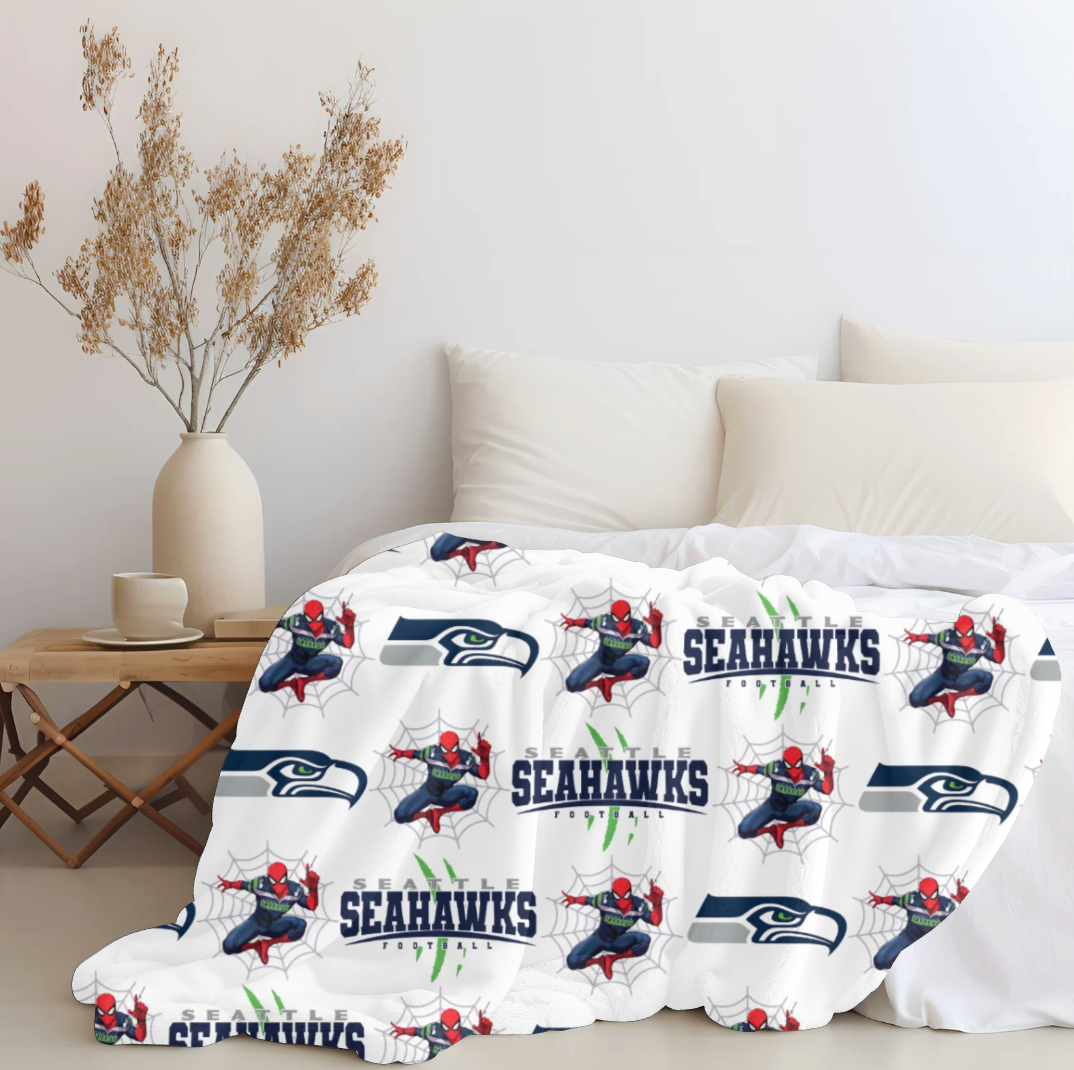 Spidey Seahawks Plush Blanket