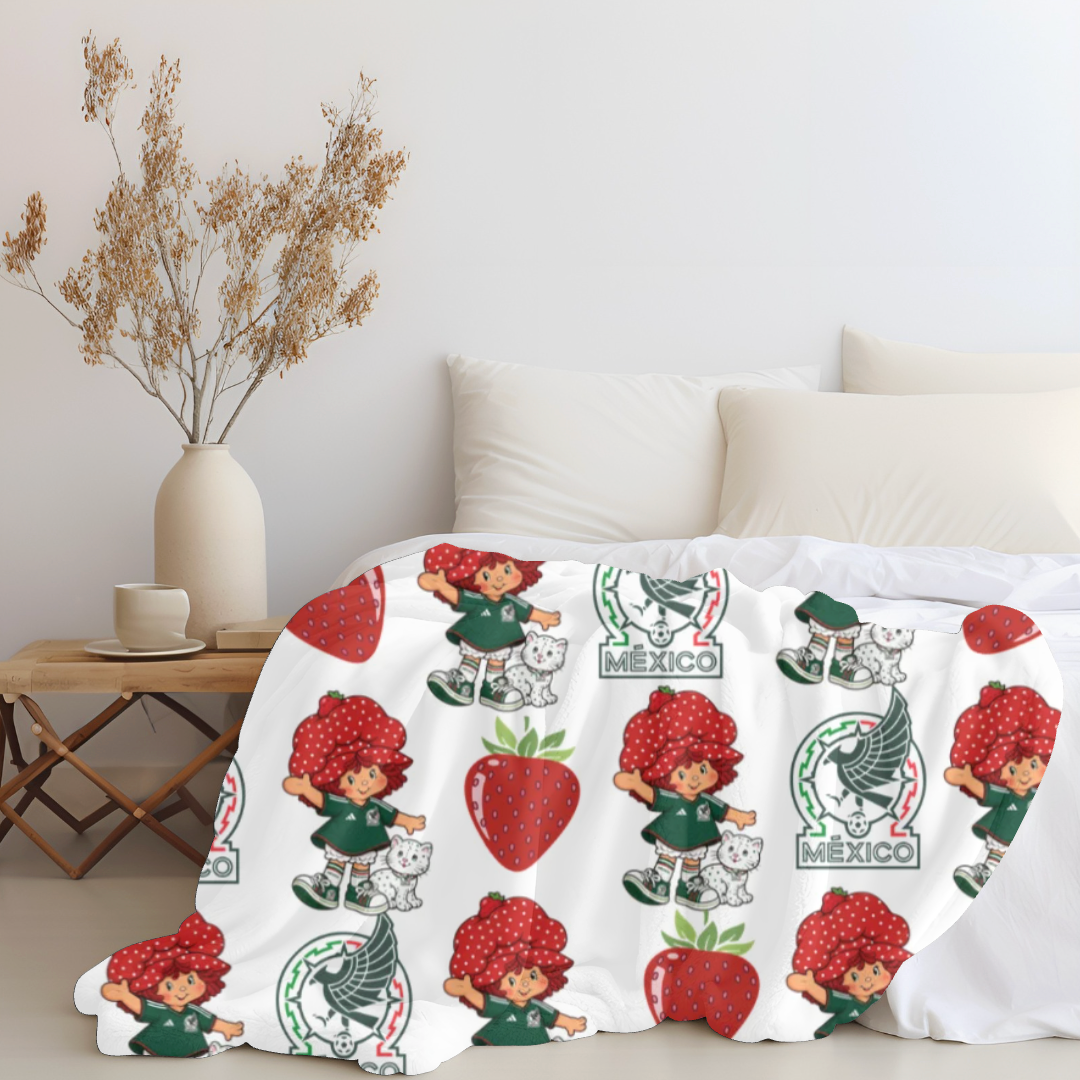 Strawberry x Mexico Plush Blanket