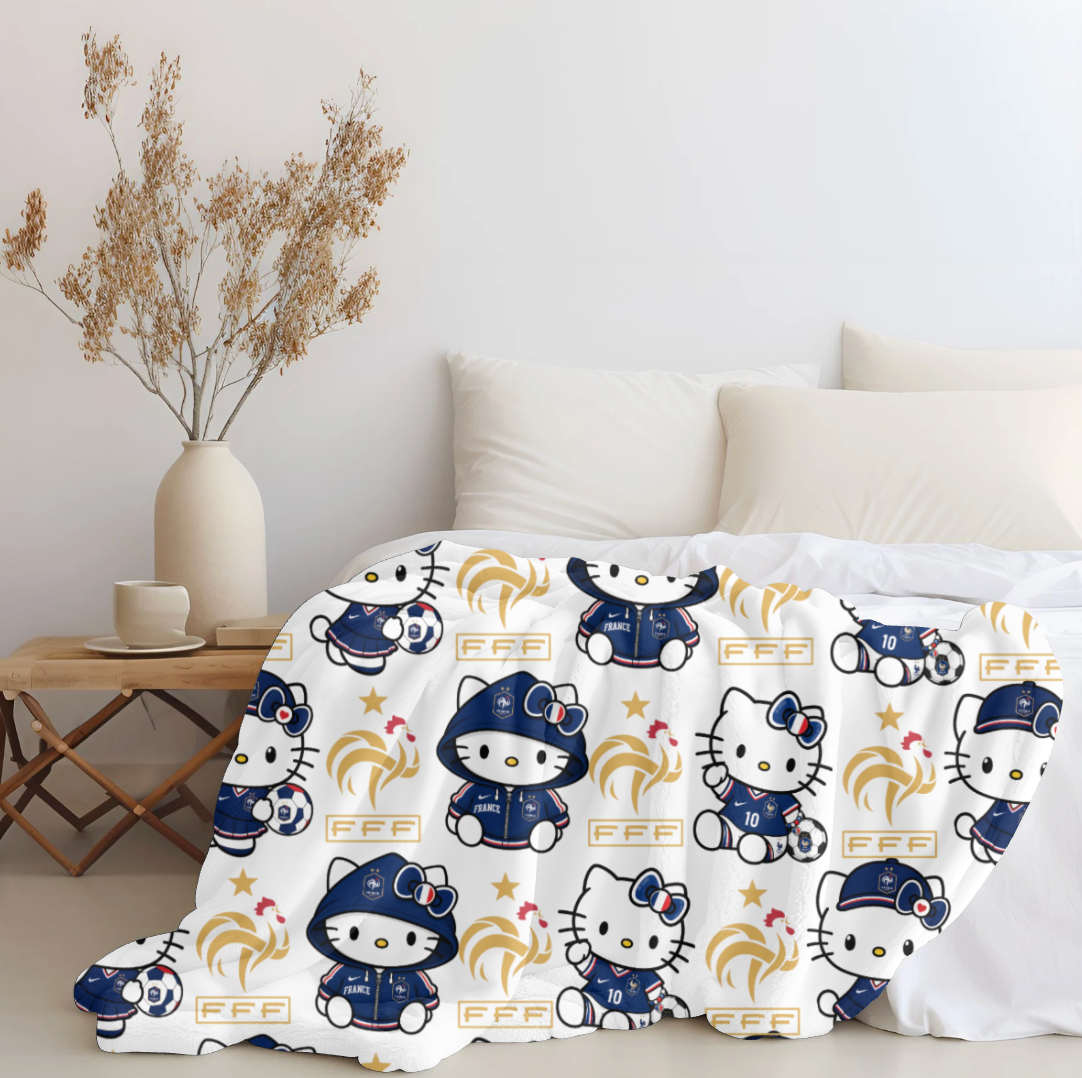 Hello France Plush Blanket
