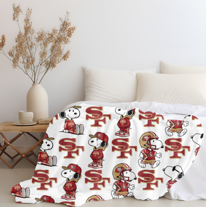 Snoopy x 49ers Plush Blanket