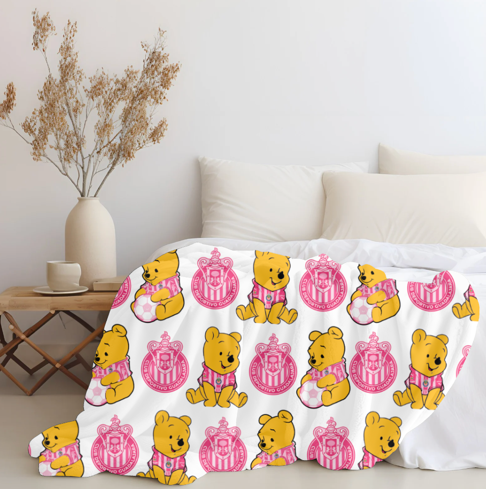 Pooh Bear x Chivas Pink Plush Blanket