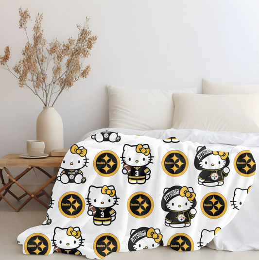 Hello Steelers Plush Blanket