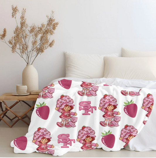 Strawberry x 49ers Plush Blanket