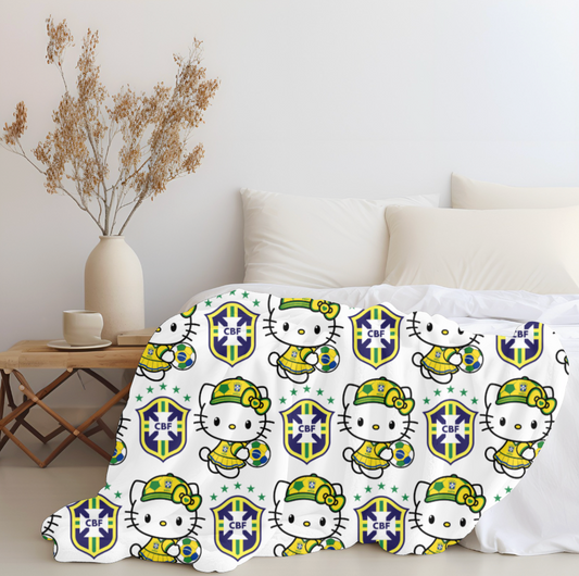 Hello Brazil Plush Blanket