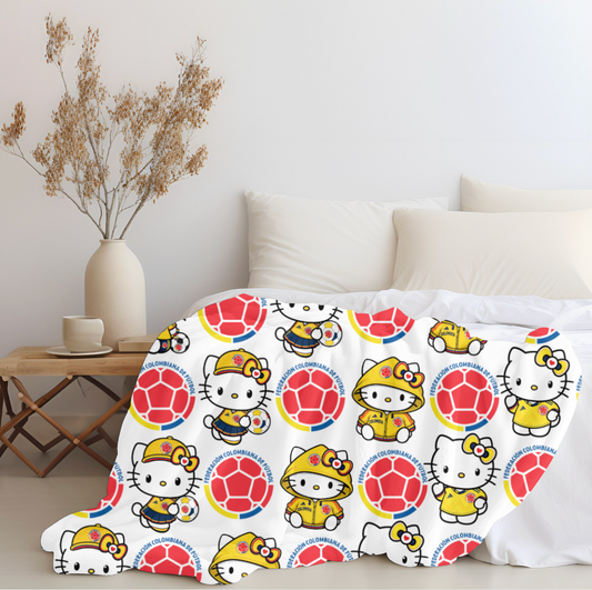 Hello Colombia Pink Plush Blanket