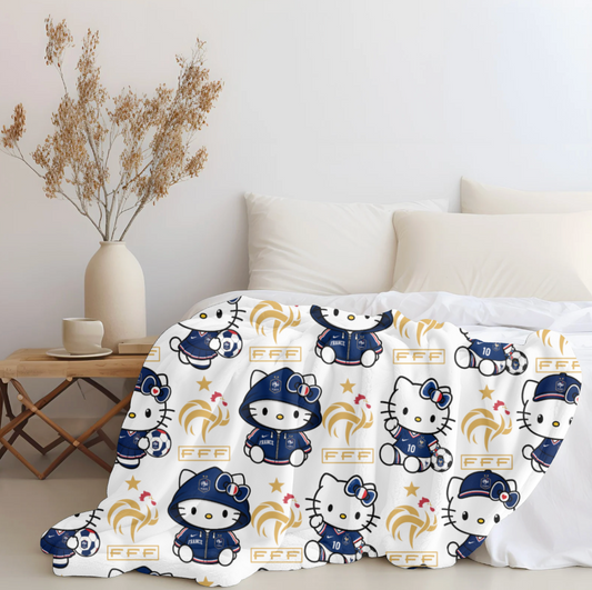 Hello France Plush Blanket